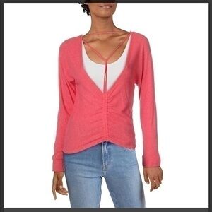 SPLENDID 2 WAY RUCHED ACTIVEWEAR SWEATER NWOT
